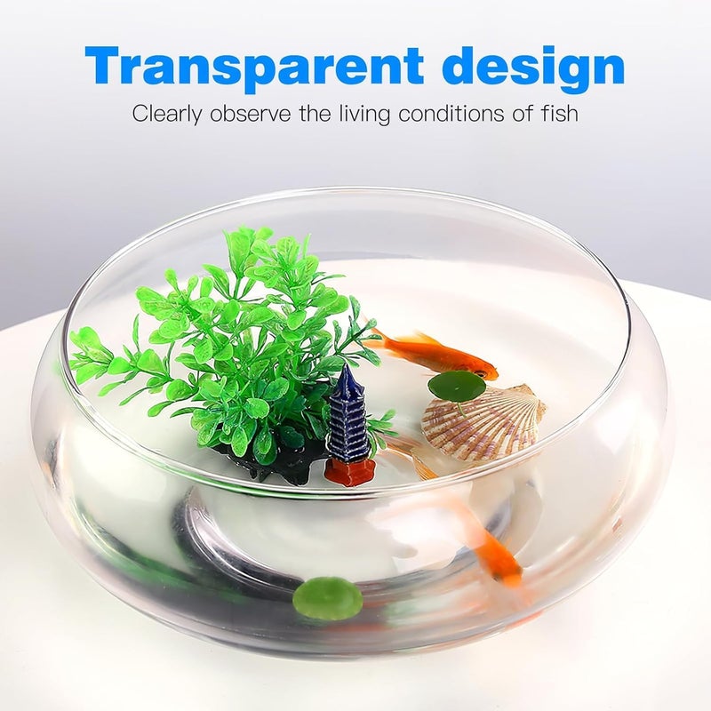 NIYANGLE 0.74 Gallon Round Fish Bowl, Plastic Clear Bowl Vase Shallow Planter Bubble Bowl Aquatic Plant Pot Hydroponic Plants Succulent Planter Fish Tank Aquarium Bowl for Home Office Decor - Image 2